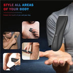 Body Hair Trimmer & Electric Shaver for Men and Women for Pubic Hair, Chest, Legs & Bikini Line, Waterproof & Rechargeable, （7800 Black Bottom）