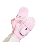 Heated Gloves for Women, Upgraded Smart Thermostatic Electric Heated Fingerless Gloves Rechargeable for Women Men, Winter Hand Warmer for Work Cycling Skiing Outdoor Snow (Pink)