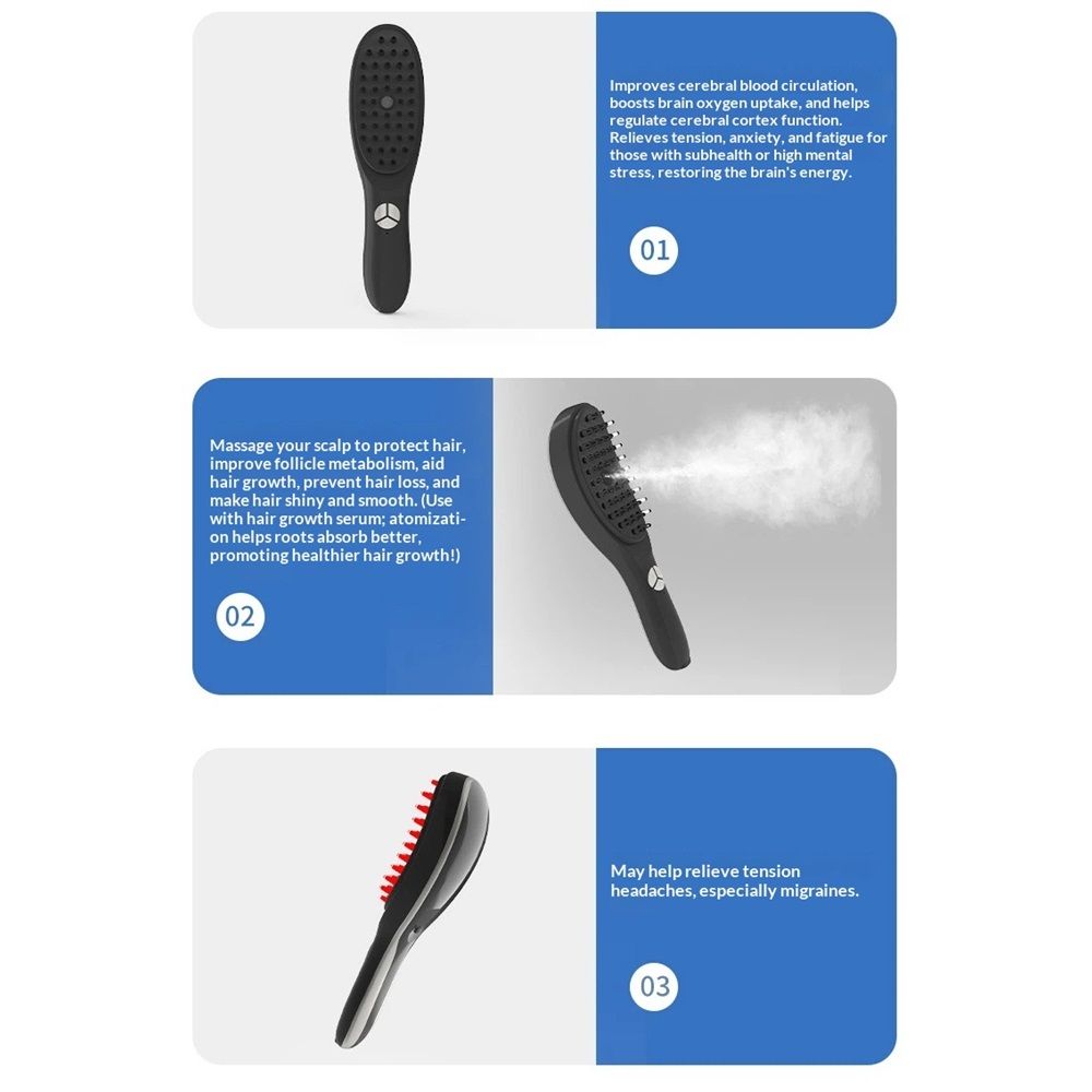 Electric Scalp Massage Brush, Scalp Massager, Hair Massager Comb with Soft Rubber, Atomization Massagers Gifts Applicator Comb