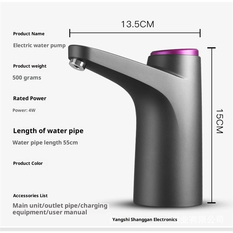 Portable Water Cooler Dispenser,Universal Water Dispenser for USB Charging Water Pump（black）