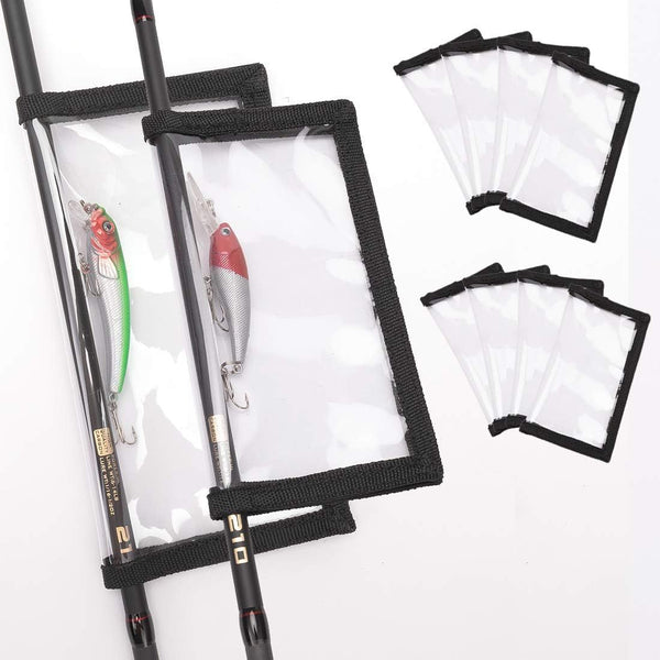 Fishing Lure Wraps 10 Packs Durable Clear PVC Lure Covers Keeps Fishing Safe Easily See Lures Fishing Hook Covers Bait Storage (10pcs 5L+5M)