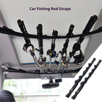 VRC Vehicle Rod Carrier, Car Fishing Rod Holder, 2 Nylon Straps 14.9 "*104.33", Fishing Pole Roof Rack Store 5 Poles Max, For vehicles with 4 Roof Grab Handles Only