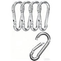 Carabiner Clip 5 Pack - Multipurpose Heavy Duty Snap Hooks -  Large Clips for Keys Hook（silvery，7.5*3.6cm)