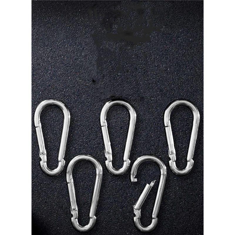 Carabiner Clip 5 Pack - Multipurpose Heavy Duty Snap Hooks -  Large Clips for Keys Hook（silvery，7.5*3.6cm)