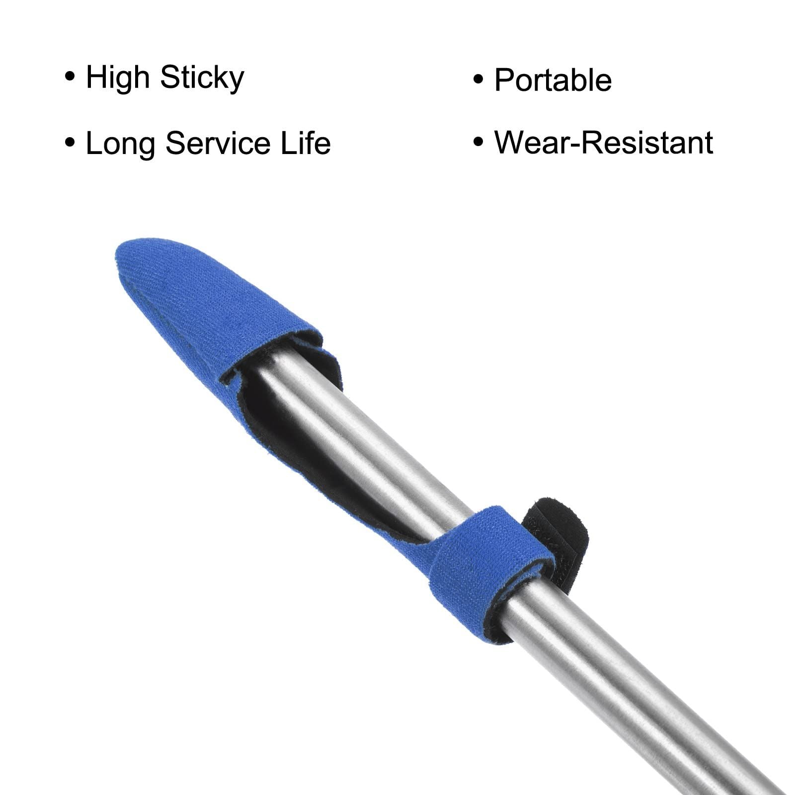 16 Pcs（8pairs blue） Fishing Rod Tip Cover and Tie, Cane Sleeve Protector Case Fastening Straps Accessories