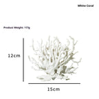 2pcs Artificial Aquarium Coral Ornament Plastic Fish Tank Plants Decoration for Aquarium Landscape （white+blue）
