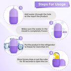Ice Roller for Face and Eye, Upgrated Skin Care Tools, Ice Facial Cube, Gua Sha Face Massage, Silicone Ice Mold for Face Beauty (Purple)2pcs