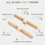 Stretching Tool – 2-in-1 Flexibility & Back Trainer | Daily Mobility & Pain Relief | Compact Stretch Aid for Home, Office(natural wood color32*3）