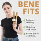 Stretching Tool – 2-in-1 Flexibility & Back Trainer | Daily Mobility & Pain Relief | Compact Stretch Aid for Home, Office(natural wood color32*3）