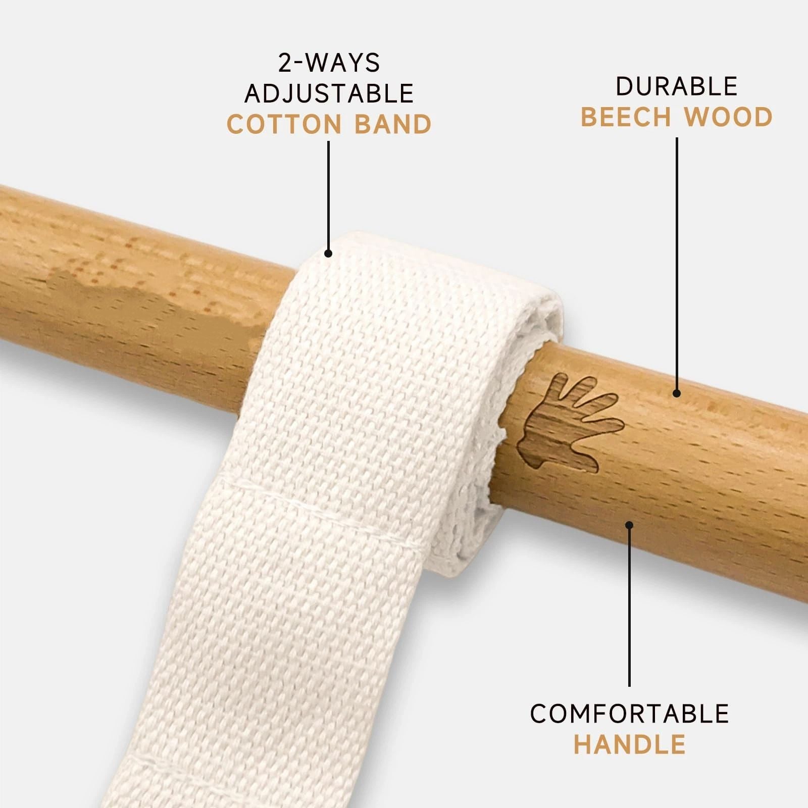 Stretching Tool – 2-in-1 Flexibility & Back Trainer | Daily Mobility & Pain Relief | Compact Stretch Aid for Home, Office(natural wood color32*3）
