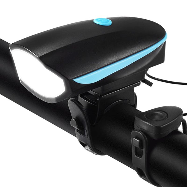 Bike Lights with Horn Set USB Rechargeable Bike Accessories for Kids Adults Waterproof Mountain, Night Riding（7588 horn headlights blue）