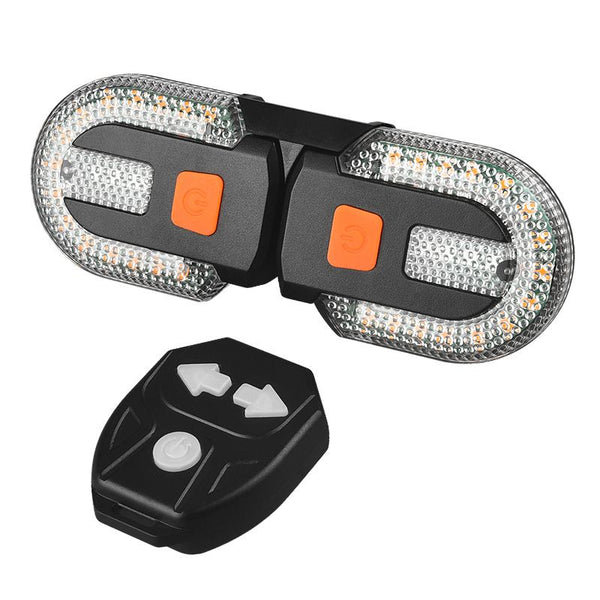 Bike Turn Signals,Bright Bicycle Turn Signals Front Back IPX5 Waterproof Wireless Remote Control Rear Bike Light USB Rechargeable LED Bike Flashlight