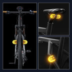 Bike Turn Signals,Bright Bicycle Turn Signals Front Back IPX5 Waterproof Wireless Remote Control Rear Bike Light USB Rechargeable LED Bike Flashlight