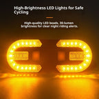 Bike Turn Signals,Bright Bicycle Turn Signals Front Back IPX5 Waterproof Wireless Remote Control Rear Bike Light USB Rechargeable LED Bike Flashlight