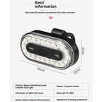 Bike Tail Light, Super Bright Cyclist Safety LED Warning Bike Flashlight,14 Modes Skateboard Light, Bicycle Rear Light Rechargeable & Waterproof, for Scooter Light Accessories