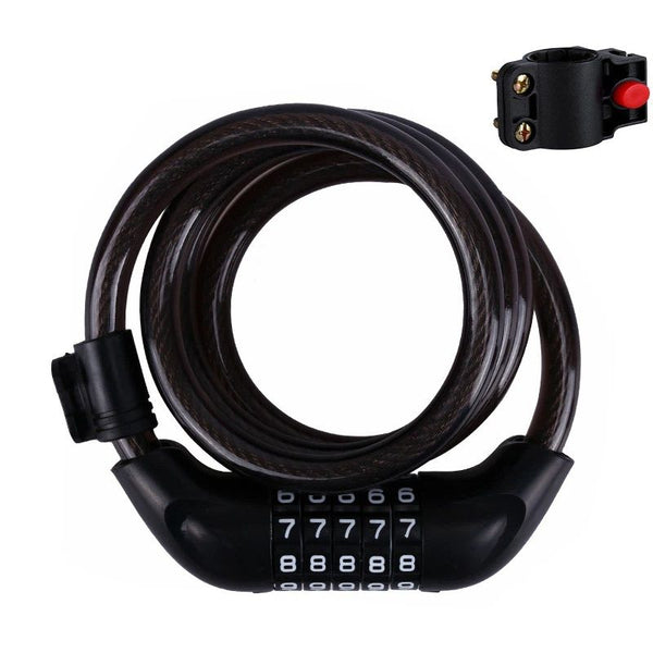 Bike Lock,  Bike Locks Cable, High Security 5 Digit Resettable Combination Coiling Bicycle Lock, Heavy Duty Anti Theft Cable Locks