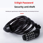 Bike Lock,  Bike Locks Cable, High Security 5 Digit Resettable Combination Coiling Bicycle Lock, Heavy Duty Anti Theft Cable Locks
