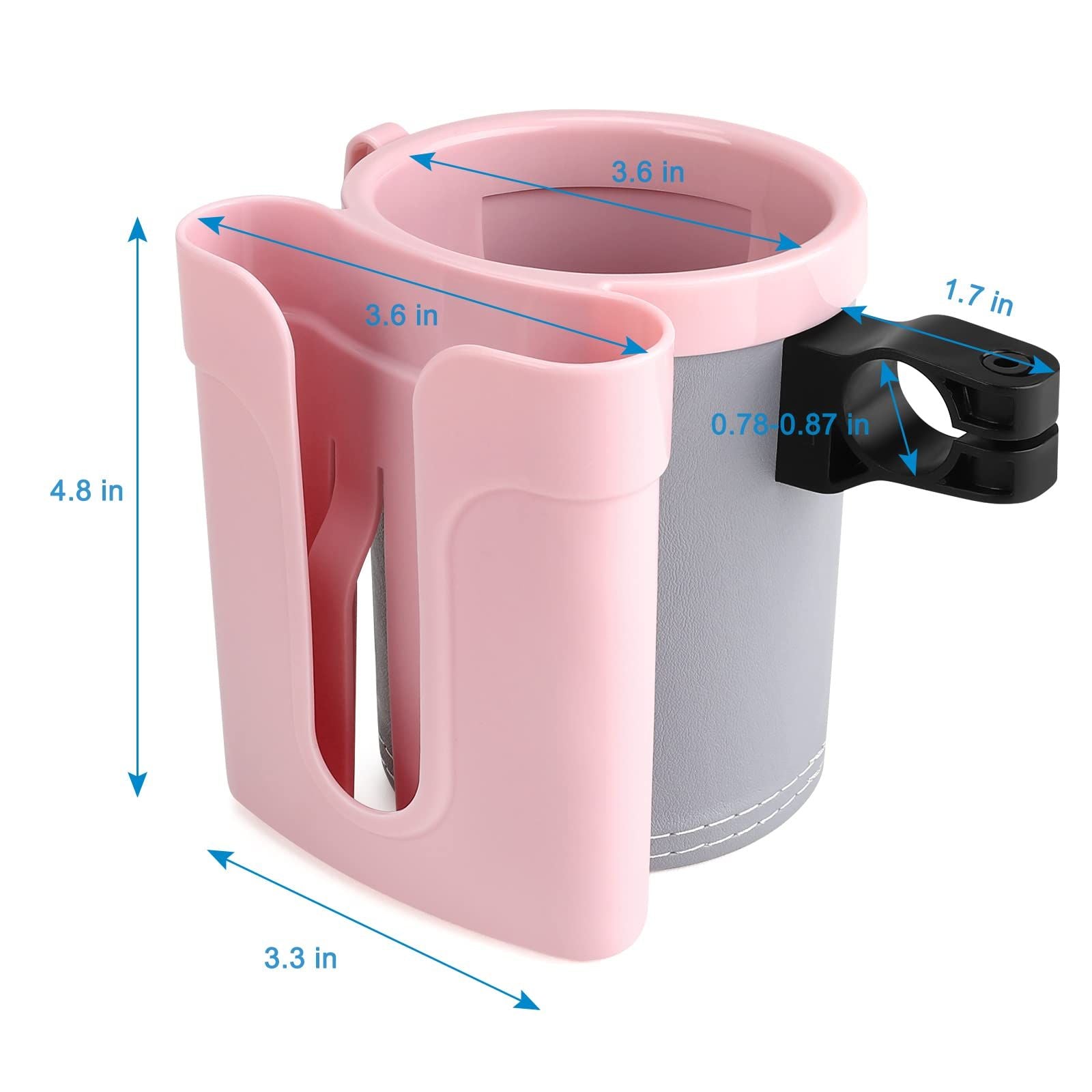 Bike Cup Holder with Cell Phone Holder Key Holder for Bicycle Motorcycle Scooter  Scooters, Grey Pink Grey Pink
