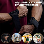 Weight Lifting Hooks (Pair), Wrist Strap Hooks for Weightlifting, Adjustable Men and Women Gym Lifting Straps Hook for Pull-Ups, Deadlifts, Strength Training, and Fitness Workouts