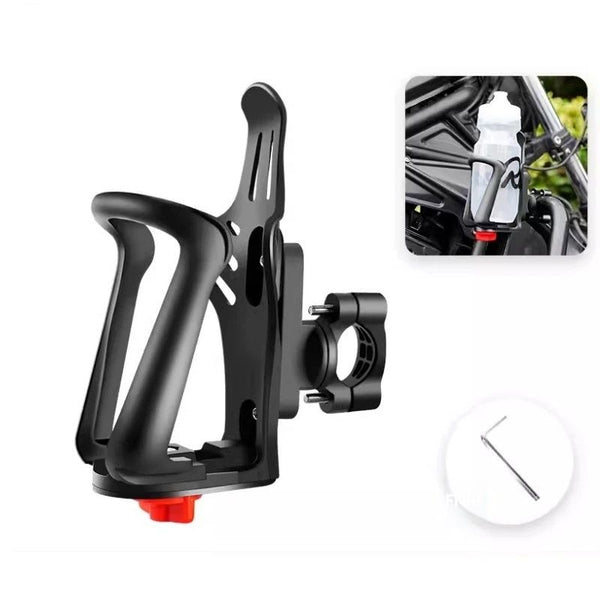 Bike Water Bottle Holder, Universal Motorcycle Drink Holder Fits Handlebar & Frame with Screw Tool, Bicycle Bottle Cage Accessories for Kids Adults (Compatible with 2.16-2.95