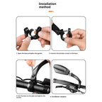 Handlebar Bike Mirror – HD , Wide Angle, Adjustable 360° Rear View – Shatterproof, Anti-Glare, Premium, MTB, E-Bike, and Commuter Cycling Safety(1 Pair)