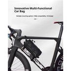 Bike Handlebar Bag Small Bicycle Handle Bar Bag Handy Front Bike Bags Handlebar Storage Pouch Pack with Shoulder Strap Little Mountain Road Bike Barrel Bag