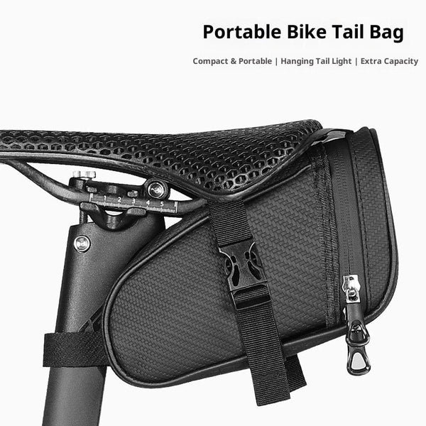 Bike Seat Bag, Water-resistant Bicycle Saddle Bag with Reflective Strap, Cycling Under Seat Pouch, Bike Seat Pack for Mountain Road Bikes and Commuters