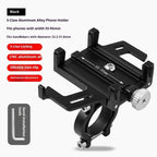 Bike Phone Mount Holder, Aluminum Motorcycle Phone Holder Mount with 360° Rotation, Aluminum Alloy Five Claws Adjustable Road Bike Bracket(Black)