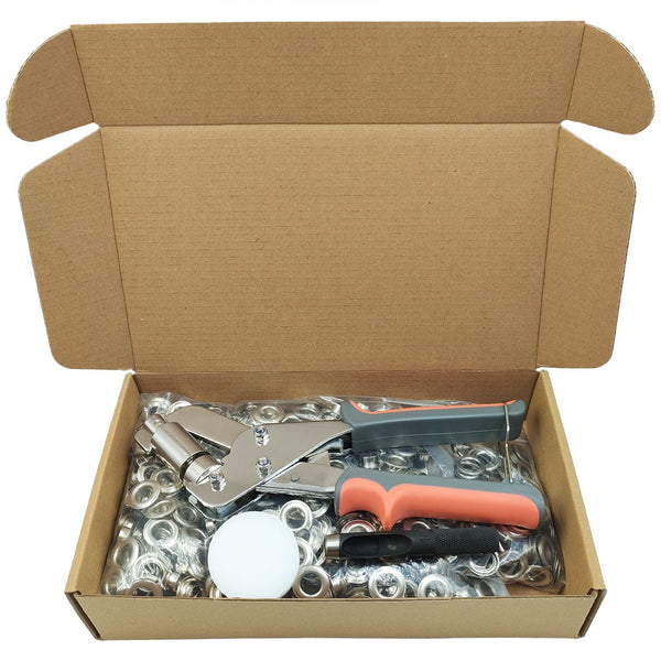 Heavy Duty Grommet Tool Kit, 500 pcs 10mm Grommets, Eyelet Tool, Press for Tarp, Grommet Kit, Fabric, Banner, Canvas, Leather, Tents, Vinyl