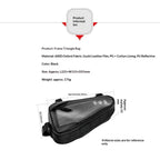 Bike Frame Storage Bag, Water Resistant Reflective Bicycle Triangle Bag with Two Side Pockets, Strap-On Under Seat Tool Accessories Pouch for Mountain Road Bike Trip