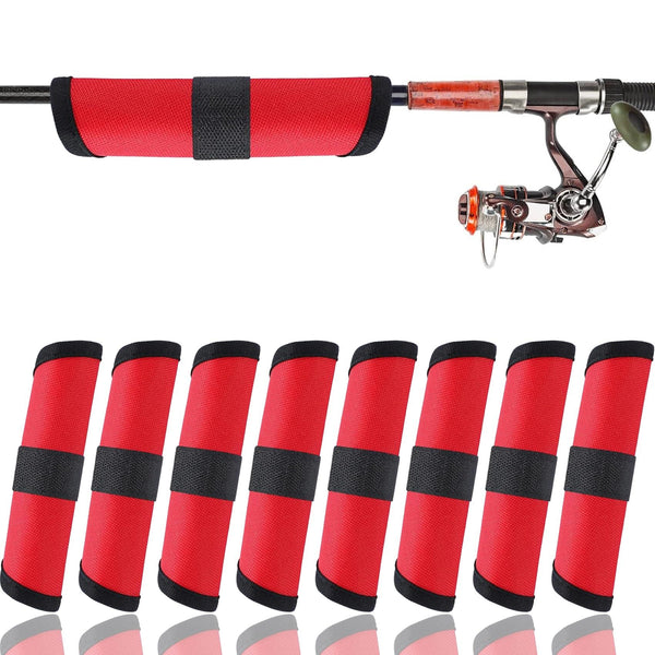 8 Pack Fishing Lure Covers Bait Gloves Lure Shield Wrap Fishing Hook Cover Easily See Bait Storage Protector Guard to Keep Fishermen Safe for  Rod（red）