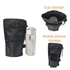 Saddle Water Bottle Holder with Pocket, Saddlebags for Horses with Adjustable Strap, Horse Riding Accessory, Easy to Attach, Black
