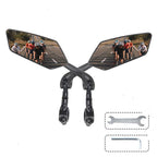 1 Pair Bike Mirror Handlebar [Left + Right], HD Glass Bicycle Mirror, 360° Rotatable Adjustable Shockproof Rearview Mirror, for E-Bike Mountain Bike Road Bike Electric Scooter