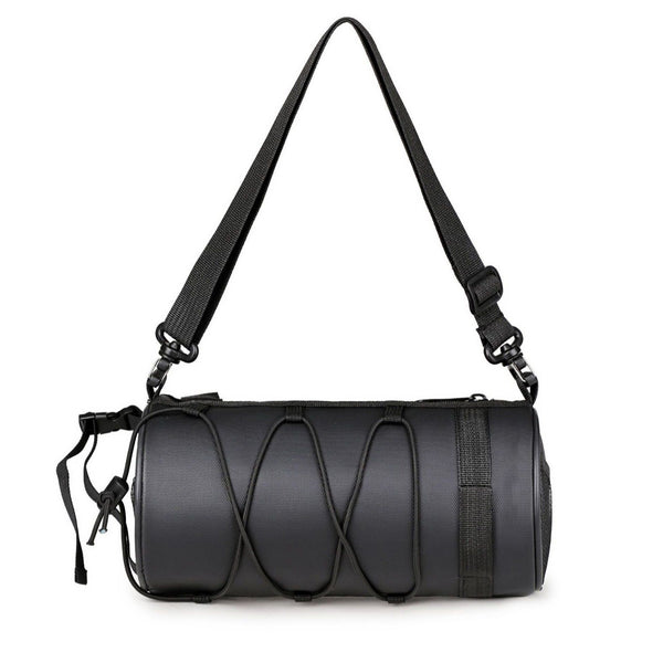 Bike Handlebar Bag, Bicycle Front Bag Shoulder Bag Storage Bag with Shoulder Strap for Road Mountain Bike Cycling Travel（black,22*11*11cm)
