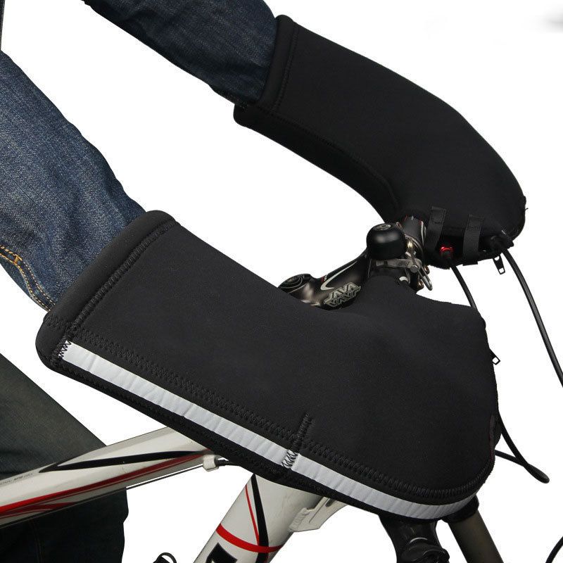 Bike Handlebar Mittens Bicycle Pogies Winter Thermal Cover Cycling Hand Warm Windproof Cold Weather Mittens for MTB Mountain Bike Motor 1 Pair