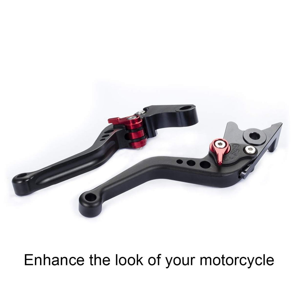 Short Brake and Clutch Levers for, Motorcycle levers-Black，Motorcycle short handle Suitable for  MT07 MT09 2013-2021 MT07/Tracker MT09（15cn)