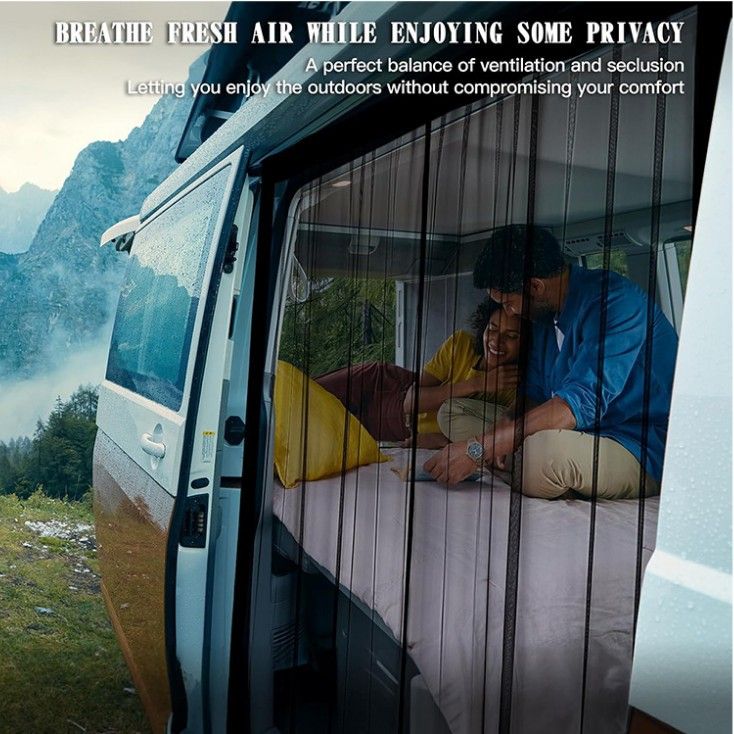 Screen  Sliding Door Van Screen Mesh Curtains Easy to Install and Remove, Universal Fly Screen  Campervans, 71"(H) x 59"(W)