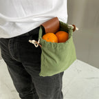 Foraging Bag Canvas Foldable Outdoor Camping Foraging Bag Mushroom Storage Jungle Craft Belt Fire Seed Pouring Bag Travel Camping Hiking Bag (Green)