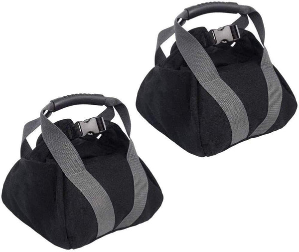 2 Pcs Adjustable Heavy Fitness Power Sandbag, Portable Adjustable Canvas Sand Kettlebell Soft Sand Bag, Weightlifting Dumbbell for Home Training, Fitness, black
