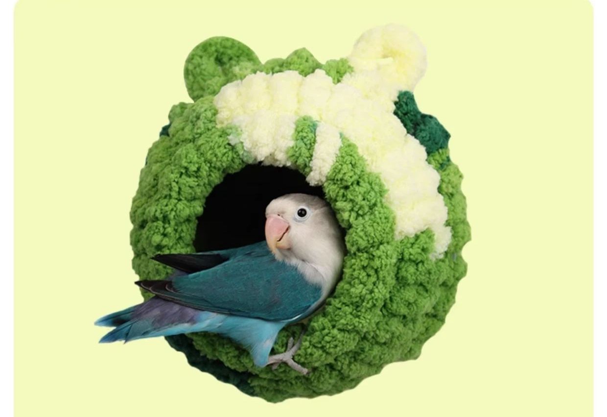 Bird Nest Bed Breeding House Winter Warm Snuggle Hut for Budgies Parakeets Cockatiels Lovebirds Canaries (Green)