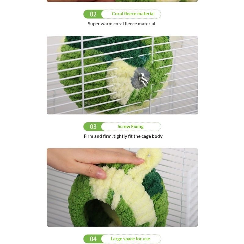 Bird Nest Bed Breeding House Winter Warm Snuggle Hut for Budgies Parakeets Cockatiels Lovebirds Canaries (Green)