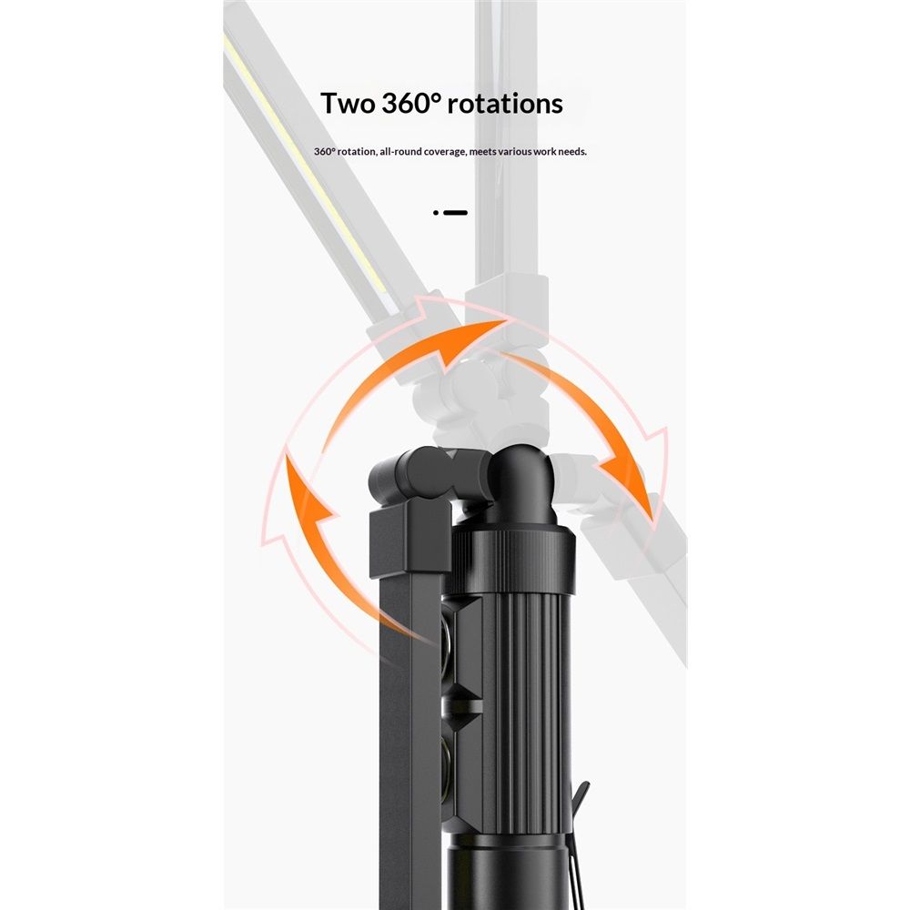 Foldable Rechargeable LED Work Light, LED Slim Work Light with Magnetic Base. Ultra Bright Flashlight, Cast Aluminum, Mechanics, Car Repair, Outdoor, Camping, Emergency, Garage