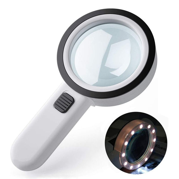 30X Double Lens Illuminated Handheld Magnifier
