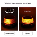 Magnetic Wireless Beacon Light, Rechargeable Emergency Flashing Warning Battery Operated Strobe Lights for Truck Vehicle, with Cigarette Lighter Plug, Amber