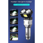 Rechargeable Flashlight, Small Car Charger Flashlight, Emergency Automobile Flashlight with 4 Lighting Modes, 12V Car Plug for Car
