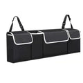 Backseat Trunk Organizer for Car - Durable Trunk Hanging Storage Bag with 4 Large Storage Pocket & 3 Adjustable Buckles Space Saving Expert (Black A)