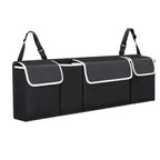 Backseat Trunk Organizer for Car - Durable Trunk Hanging Storage Bag with 4 Large Storage Pocket & 3 Adjustable Buckles Space Saving Expert (Black A)