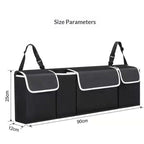 Backseat Trunk Organizer for Car - Durable Trunk Hanging Storage Bag with 4 Large Storage Pocket & 3 Adjustable Buckles Space Saving Expert (Black A)