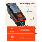 Bike Horn Headlight Solar/USB Dual Charging Bike Horn Light High Brightness Bike Headlight Waterproof Bike Horn Light Ideal for Mountain and Road Night Riding Essential Gear for Night Cycling