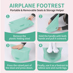 Travel Foot Rest for Airplane & Office - Portable Under Desk Foot Stool, Relieves Back & Knee Pain, Comfort for Long Flights, Cars, Subways & Trains - 2 Pack (Red & Green)